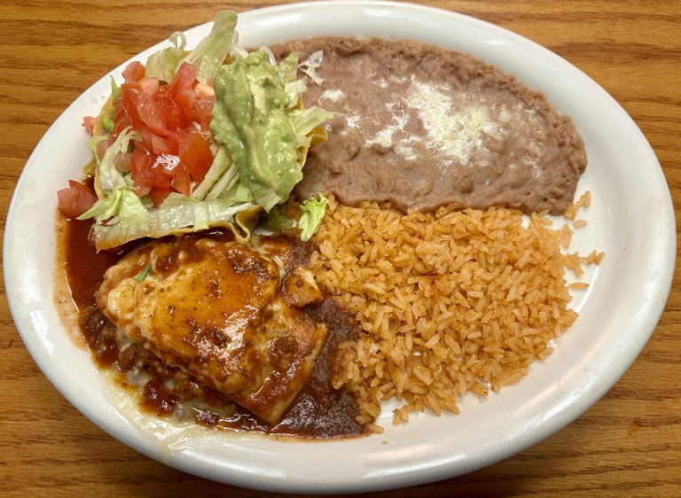 G. Chalupa, Chile Relleno, Rice and Beans