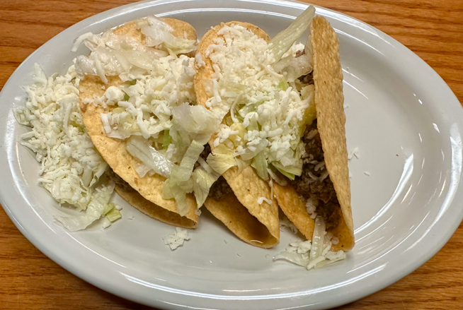24. Three Beef or chicken Tacos