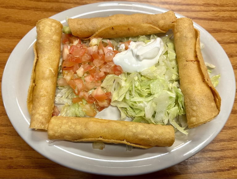35. Four Chicken and Beef Flautas