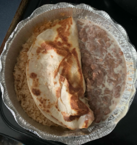 LL. Quesadilla, Rice, and Beans